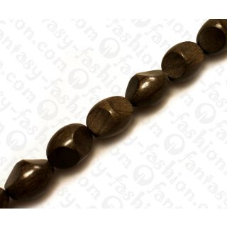 Wood beads Dented Oval GreyWood beads 20mm / 20pcs.