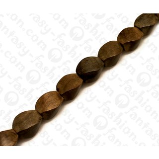 Wood beads Twisted GreyWood beads 15x11mm / 26pcs.