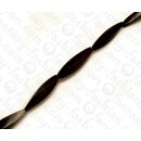 Wood beads Twisted Black Kamagong 30x7mm / 13pcs.