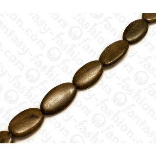 Wood beads Flat Oval Robles ca. 24x15x5mm / 16pcs.