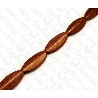 Wood beads Faceted Oval Bayong ca. 37mm / 10pcs.