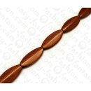 Wood beads Faceted Oval Bayong ca. 37mm / 10pcs.