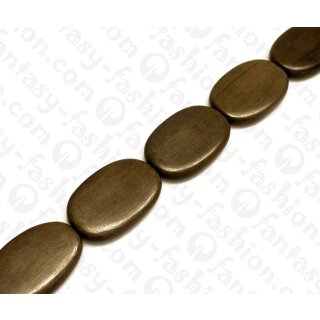 Wood beads Flat Oval GreyWood beads ca. 45x30x8mm / 8pcs.