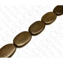 Wood beads Flat Oval GreyWood beads ca. 45x30x8mm / 8pcs.