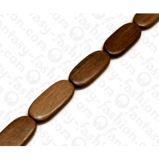 Wood beads Flat Oval Robles ca. 35x15x5mm / 11pcs.