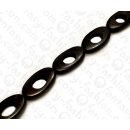 Wood beads Oval with Calar Black Kamagong ca. 37mm / 10pcs.