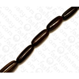 Wood beads Tube with Striations Tiger Kamagong ca. 28x12mm / 14pcs.