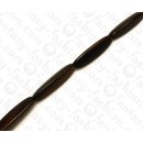 Wood beads Three Sided Tube Black Kamagong ca. 40x10mm /...