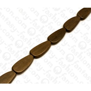 Holz Komponenten Irregular Teardrop Grey wood ca. 28x5mm / 14pcs.