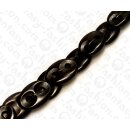 Wood beads Oval with Two Holes Black Kamagong ca. 28mm /...