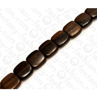 Wood beads Flat Sqaure Tiger Kamagong ca. 17mm / 23pcs.
