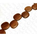 Wood beads Flat Square Sebucao ca. 35mm / 11pcs.