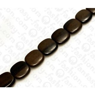 Wood beads Flat Square Tiger Kamagong ca. 16mm / 25pcs.