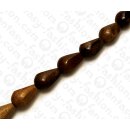 Wood beads Faceted Teardrop Tiger Kamagong ca. 20mm / 20pcs.