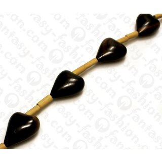 Wood beads Heart Shape Black Kamagong ca. 35mm / 6pcs.