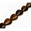 Wood beads Heart Shape Tiger Kamagong ca. 25mm / 16pcs.