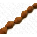 Wood beads Double Cone Sebucao Matte ca. 30mm / 13pcs.
