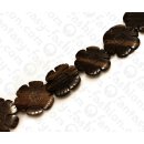 Wood beads Flower Shape Tiger Kamagong ca. 35mm / 11pcs.