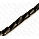 Wood beads Twisted Rectangle Black Kamagong ca. 17mm /...