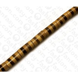 Wood beads Tube Robles and WhiteWood beads ca. 20mm / 20pcs.
