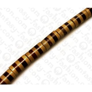 Wood beads Tube Tiger Kamagong and White Wood beads ca. 20mm / 20pcs.