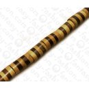 Wood beads Tube Robles and WhiteWood beads ca. 22mm / 18pcs.