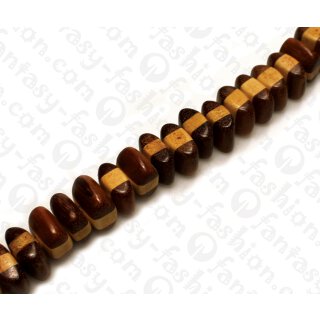 Wood beads Nuggets Robles and WhiteWood beads ca. 8x15mm / 50pcs.