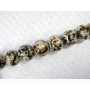 Resin ball beads white with alpako inlay ca.25mm