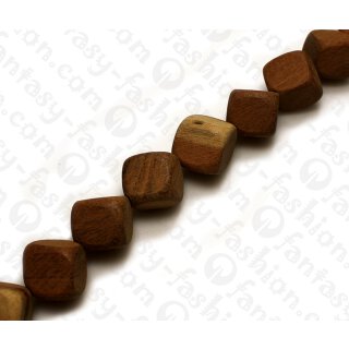 Wood beads Dice Sebucao Matte with Slanted Drill ca. 25mm / 16pcs.