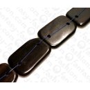 Wood beads Flat Rectangle Black Kamagong ca. 60mm / 6pcs.