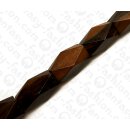 Wood beads Faceted Rectangle Tiger Kamagong 40mm / 10pcs.