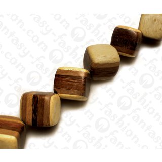 Holz Komponenten Dice with Diagonal Drill White wood, Grey wood, Robles and Patikan ca. 32mm / 12pcs..
