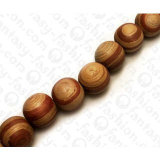 Holz Komponenten Round Beads White wood and Bayong ca. 19mm / 21pcs..