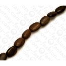 Wood beads Oval Tiger Kamagong Matte ca. 14mm / 28pcs..