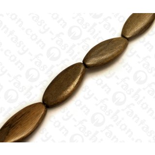 Wood beads Oval GreyWood beads ca. 31mm / 12pcs..