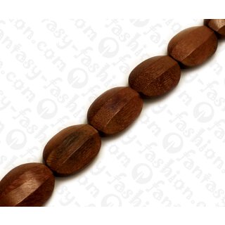 Holz Komponenten Faceted Oval Sebucao ca. 25mm / 16pcs..
