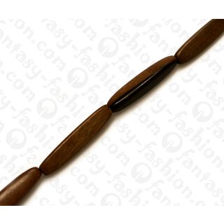 Wood beads Three Sided Tube Tiger Kamagong ca. 40mm / 10pcs..