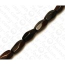 Wood beads Faceted Tube Tiger Kamagong ca. 22mm / 18pcs..
