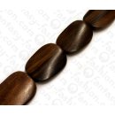 Wood beads Twisted Rectangle Tiger Kamagong ca. 40mm /...