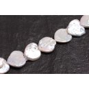 Natural Freshwater Pearl Beads white / Heart / 20x20mm.