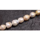 Natural Freshwater Pearl Beads white / Oval Irregular /...