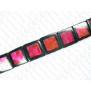 Shell Capiz red-black Resin  ca.30x30x5mm