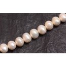 Natural Freshwater Pearl Beads white / Semi Round / 11x13mm.
