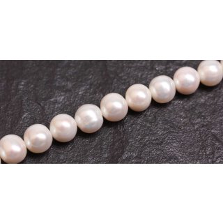 Natural Freshwater Pearl Beads white / round   / 11mm.