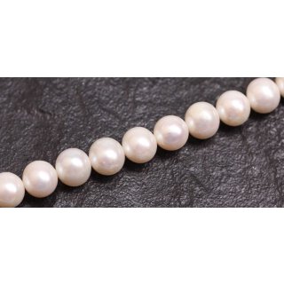 Natural Freshwater Pearl Beads white / round   / 10mm.