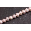 Natural Freshwater Pearl Beads Rose / Semi Round / 11x13mm.