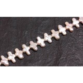 Natural Freshwater Pearl Beads Rose / Cross / 10x15mm.