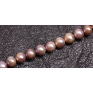 Natural Freshwater Pearl Beads Rose / round   / 8mm.