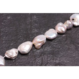 Freshwater Pearl Beads Silver Grey / Baroque / 20x26mm.