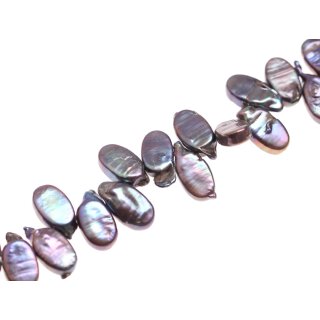 Freshwater Pearl Beads Cultured black / teardrop / 18x10mm.